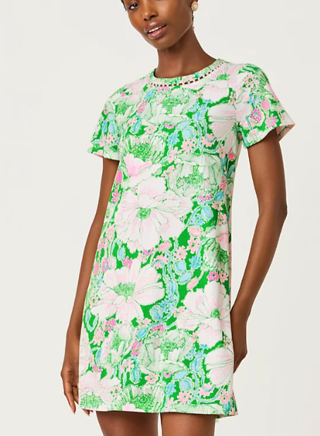 Cody Short Sleeve Dress | Putting Green Poppyland