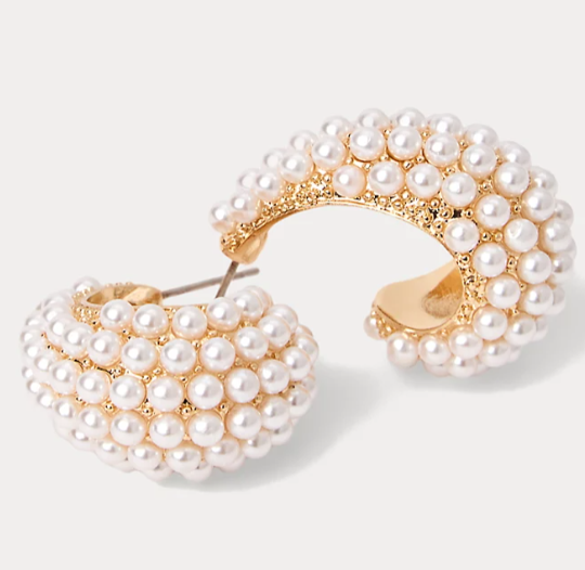Lilly of Valley Hoop Earrings |  Resort White