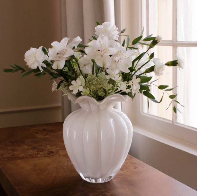 3243 GLASS VENTO Large Vase | Cream