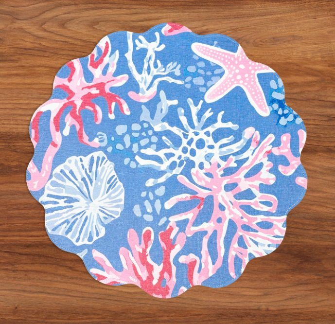 3257 VIDA Placemat Set of 4 | Sealife & Rattan