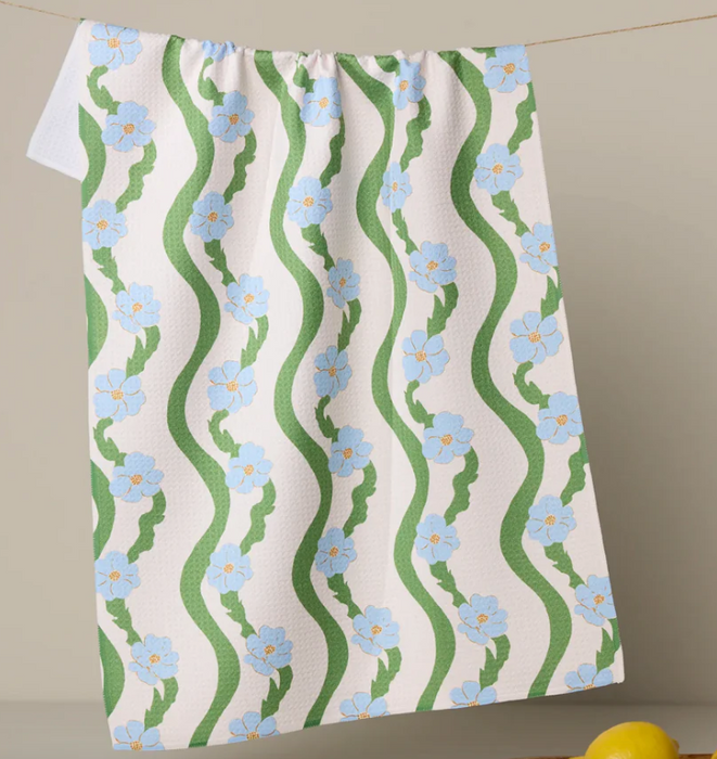 Geometry Tea Towel | Wavy Flowers