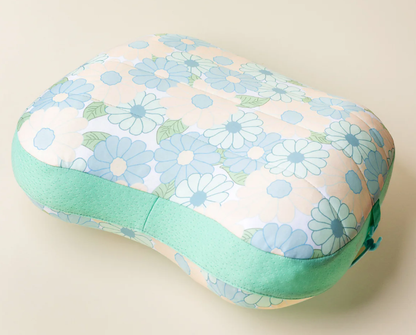 Aqua Daisy Craze Beach Pillow