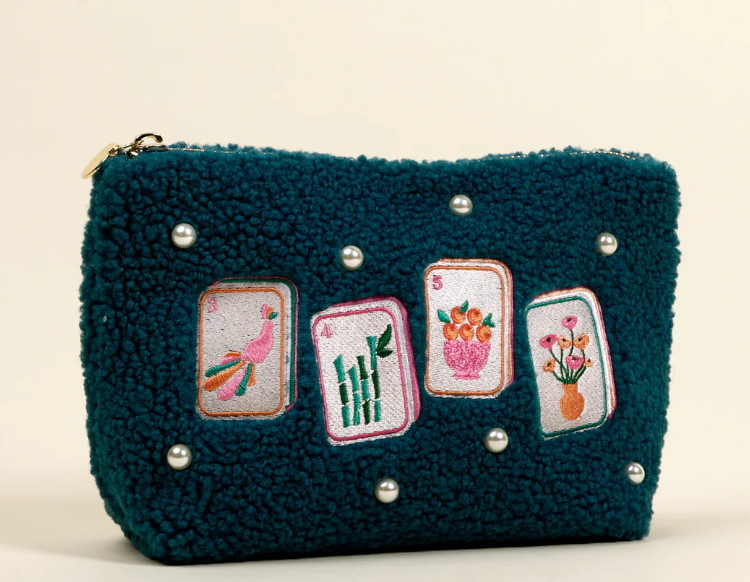 Mahj Time Teddy Pouch
