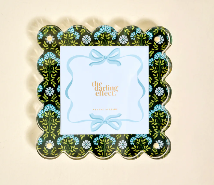 Square Scallop Acrylic Frame | Everbloom Forest Green