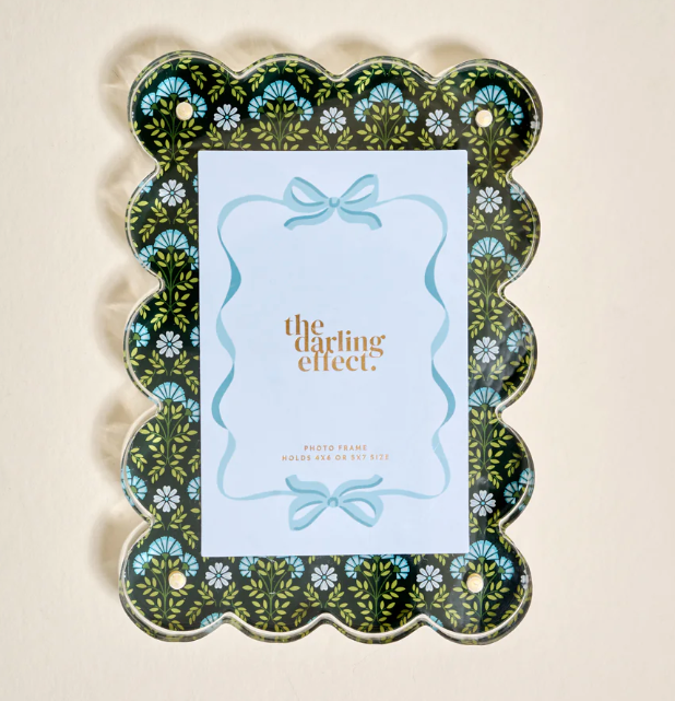 Rectangle Scallop Acrylic Frame | Everbloom Forest Green