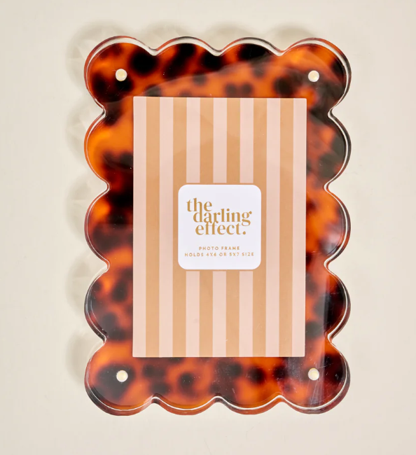 Rectangle Scallop Acrylic Frame | Tortoise