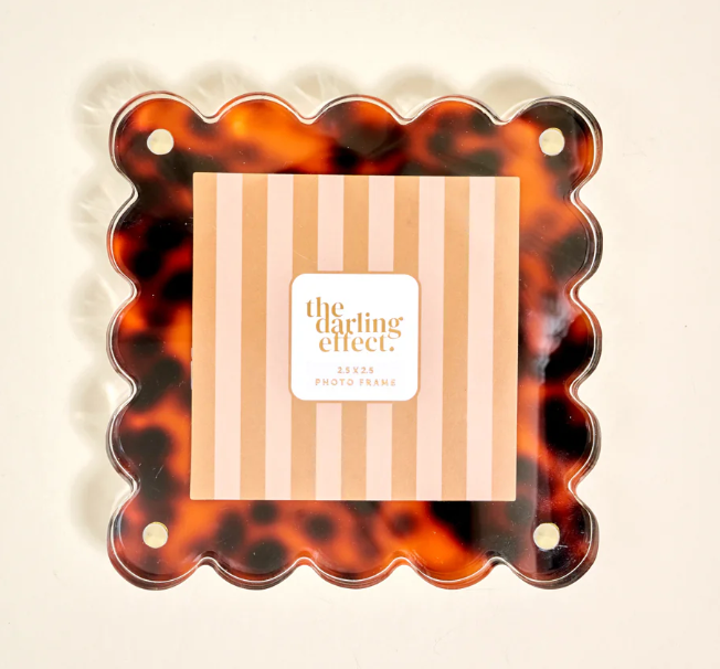 Small Square Scallop Acrylic Frame | Tortoise