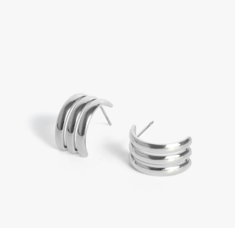 Petra Silver Water-Resistant Hoops