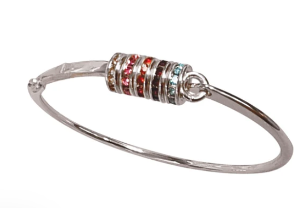 White Gold Mini Birthstone Closed Bracelet
