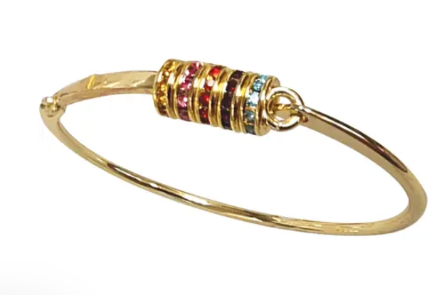 Gold Mini Birthstone Closed Bracelet