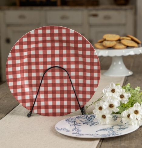 Red & White Gingham Charger
