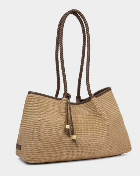 Nova Raffia Small Shoulder Tote | Natural