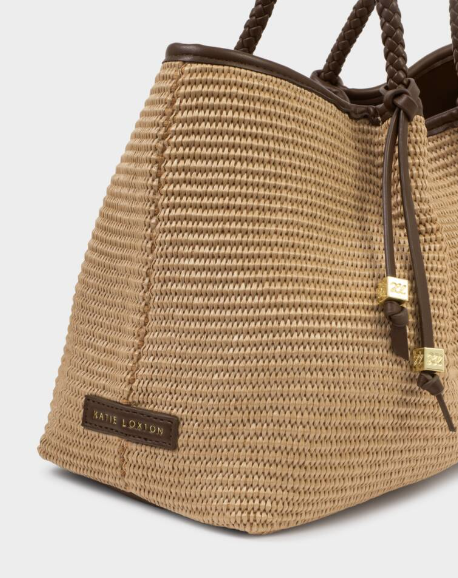 Nova Raffia Small Shoulder Tote | Natural