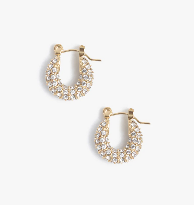 Audrey Gold Pave Water-Resistant Huggies