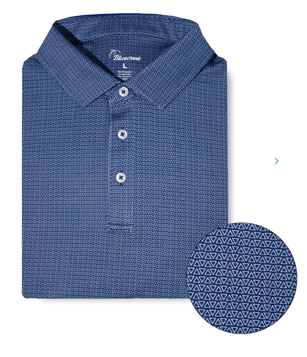 The Apex Print Performance Polo | Navy & White