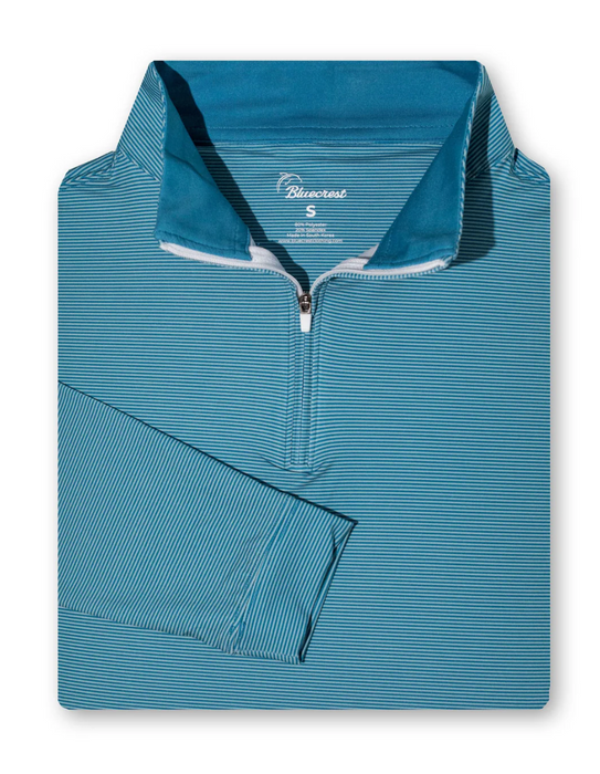 Performance Quarter Zip | Teal & Green