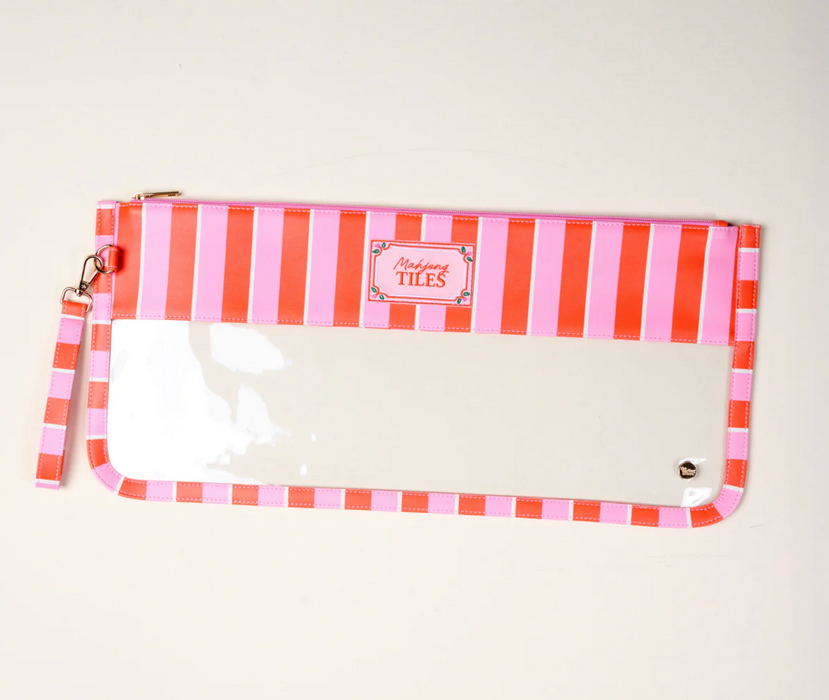 Mahjong Tile Keeper | Sicily Stripes Pink