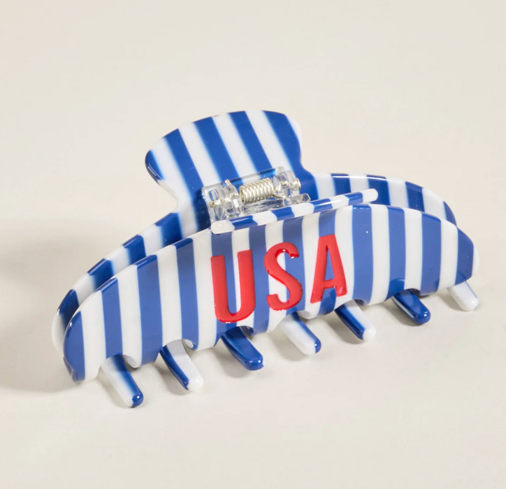 USA Stripe Hair Claw Clip