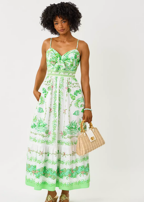 Janae Maxi Dress | Resort White Ship To Shore Engineered
