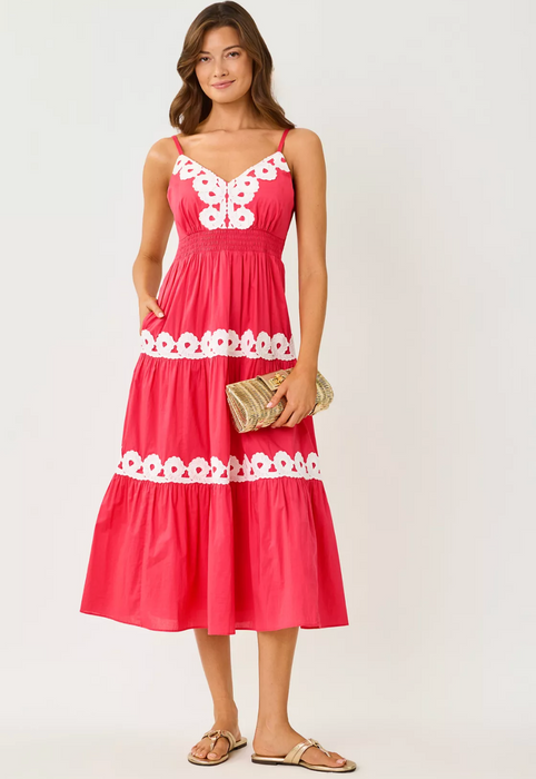 Zanna Cotton Midi Dress | Paradise Punch
