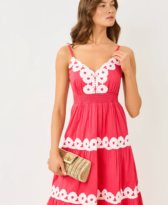 Zanna Cotton Midi Dress | Paradise Punch