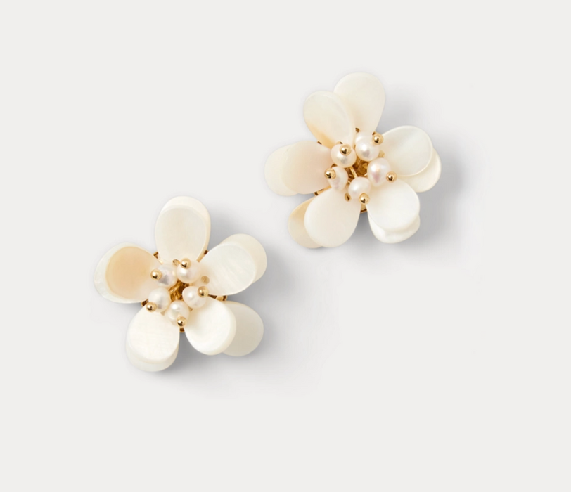 Burst of Joy Earrings |  Resort White