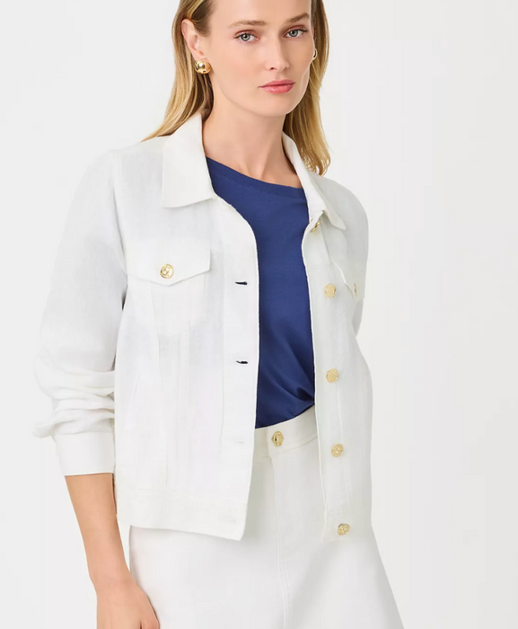 Seaspray Linen Jacket | Resort White