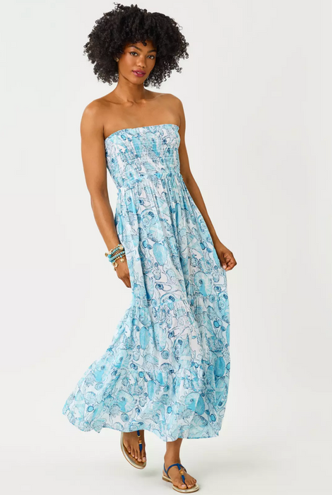 Anali Maxi Cover-Up | Resort White Shell Shine