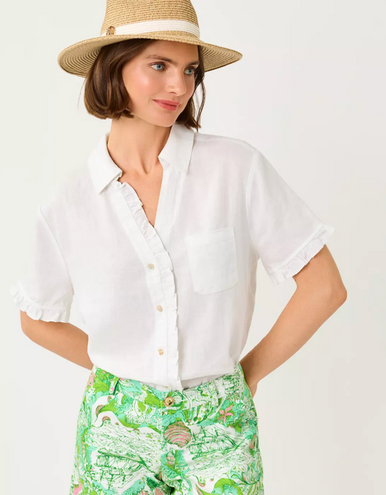 Carden Ruffle Top | Resort White