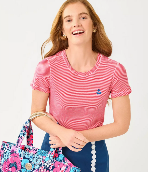 Danica Knit Top | Multi Anchor Mini Embroidery