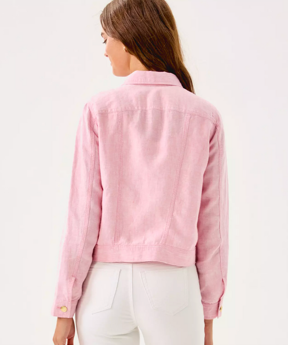 Seaspray Linen Jacket | Conch Shell Pink