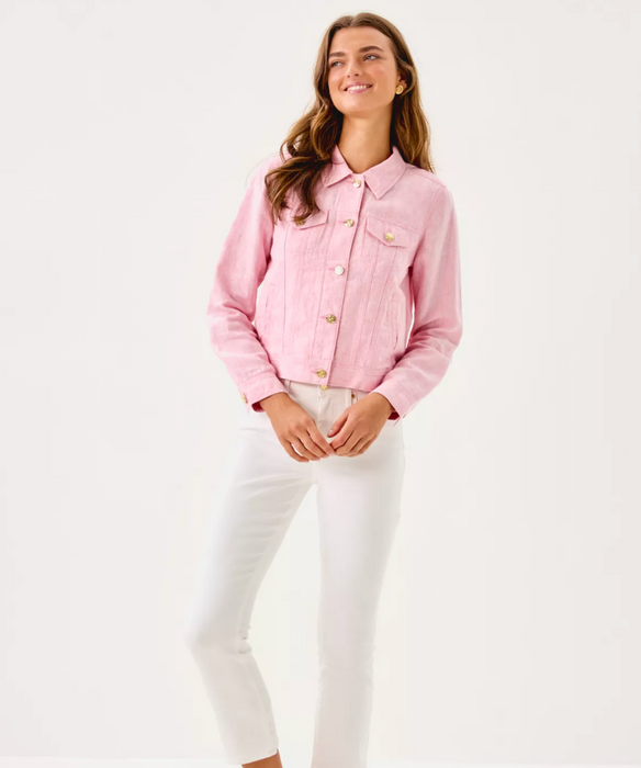 Seaspray Linen Jacket | Conch Shell Pink