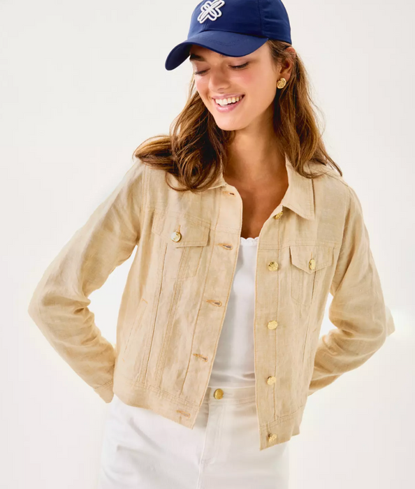 Seaspray Linen Jacket | Wicker Tan