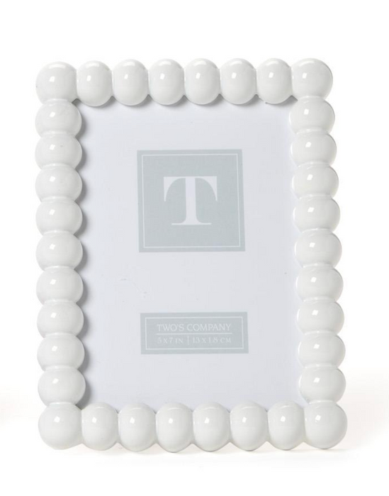 5x7 White Hobnail Frame