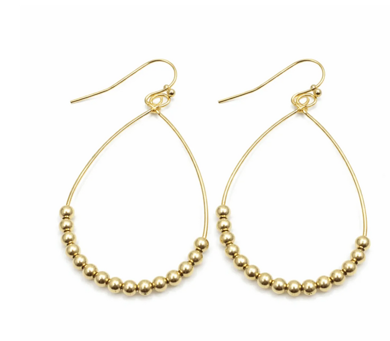 Gold Aster Beaded Waterproof Earrings
