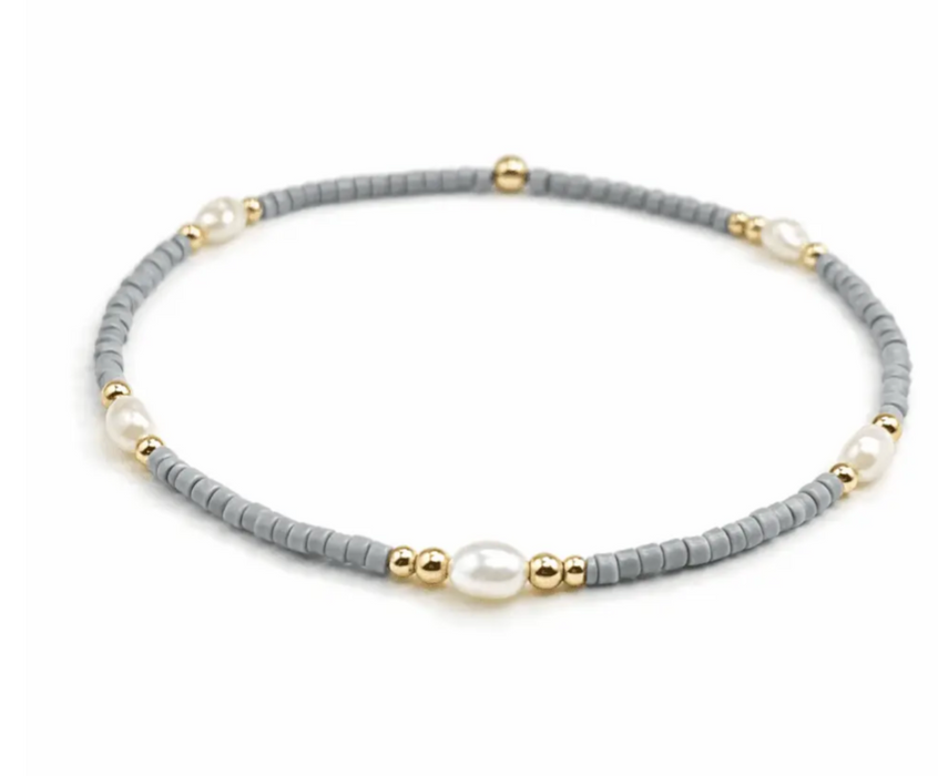 Game Day Pearl Gray/Gold Waterproof Bracelet