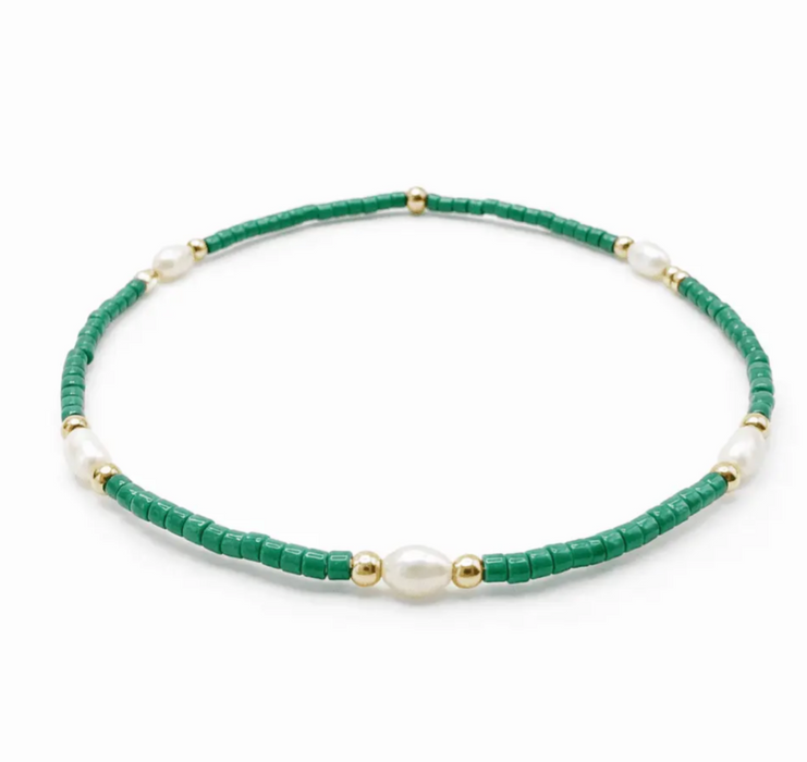 Game Day Pearl Green/Gold Waterproof Bracelet