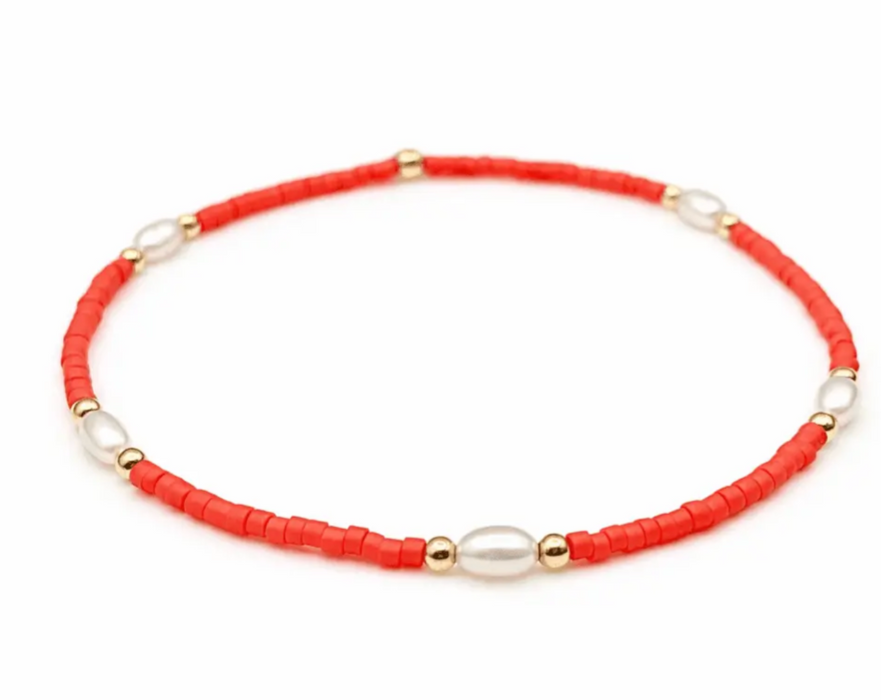 Game Day Pearl Orange/Gold Waterproof Bracelet