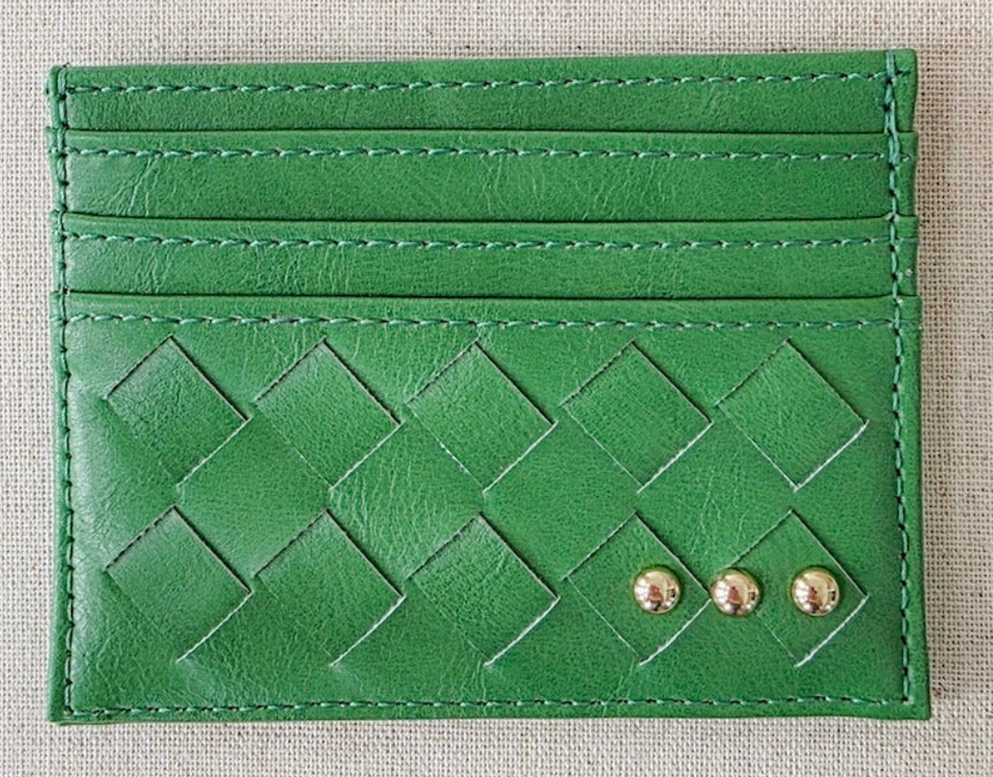 Mariah Woven Card Holder Wallet | Emerald