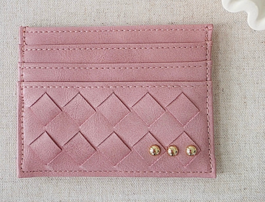 Mariah Woven Card Holder Wallet | Dusty Rose