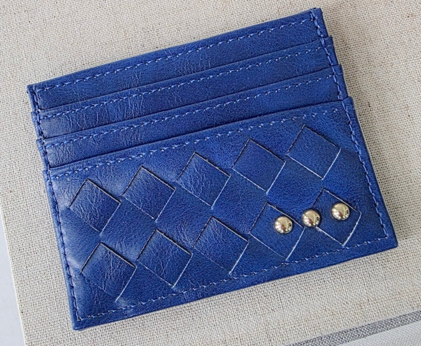 Mariah Woven Card Holder Wallet | Royal Blue
