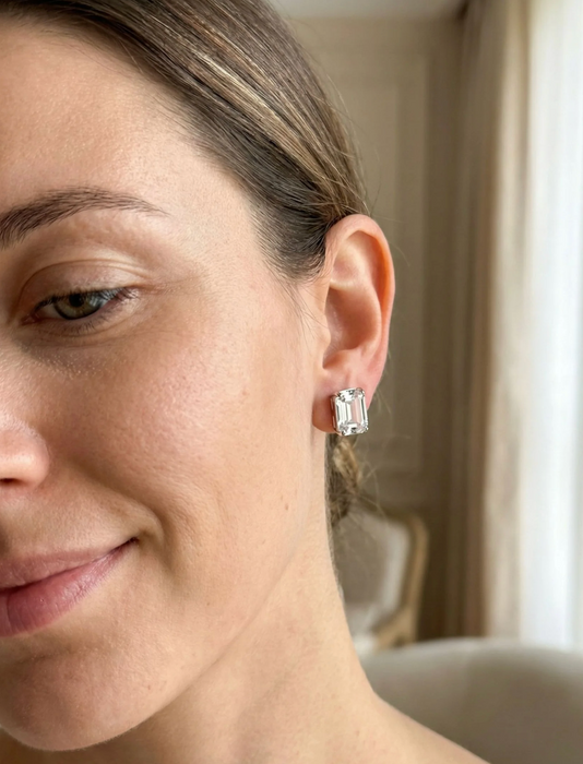 Octavia Studs | Crystal Palladium