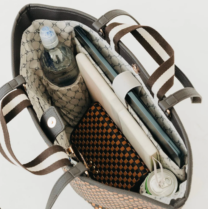Woven Tiffany Organizer Tote | Taupe