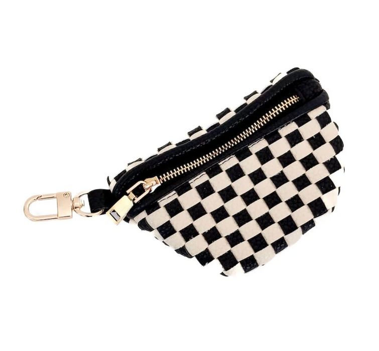 Mini Westlyn Bag Charm | Checkered Black