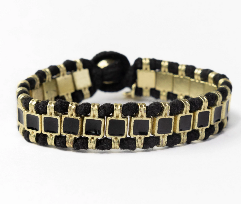 Josie Enamel Bracelet | Black