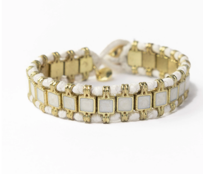 Josie Enamel Bracelet | White