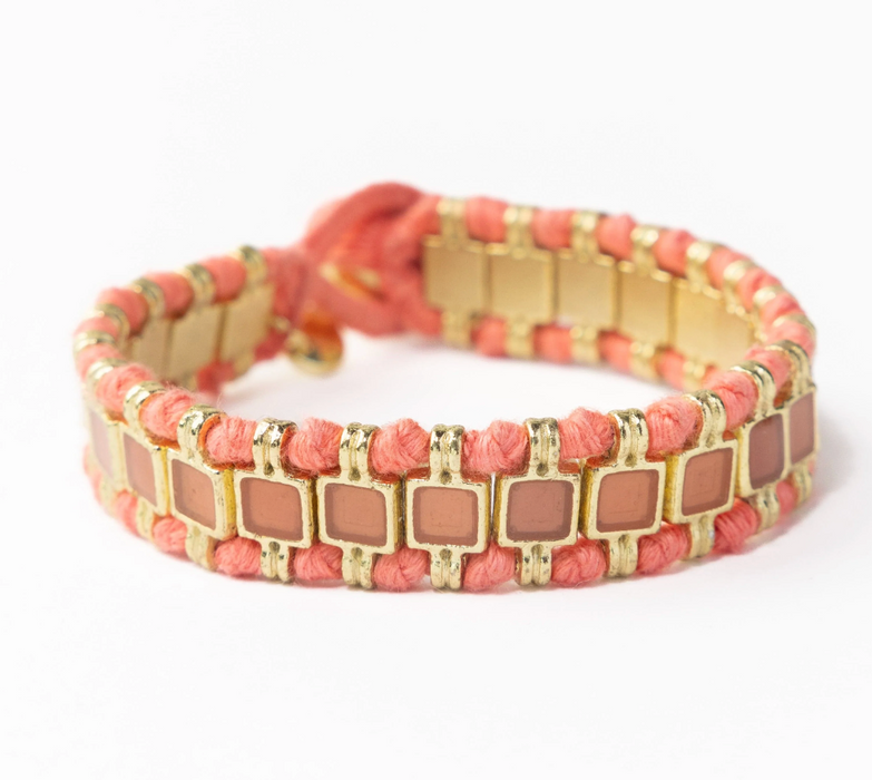 Josie Enamel Bracelet | Coral