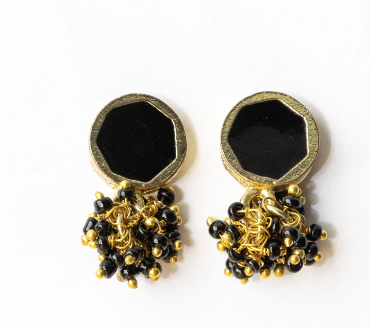 Kimberly Enamel Earring | Black