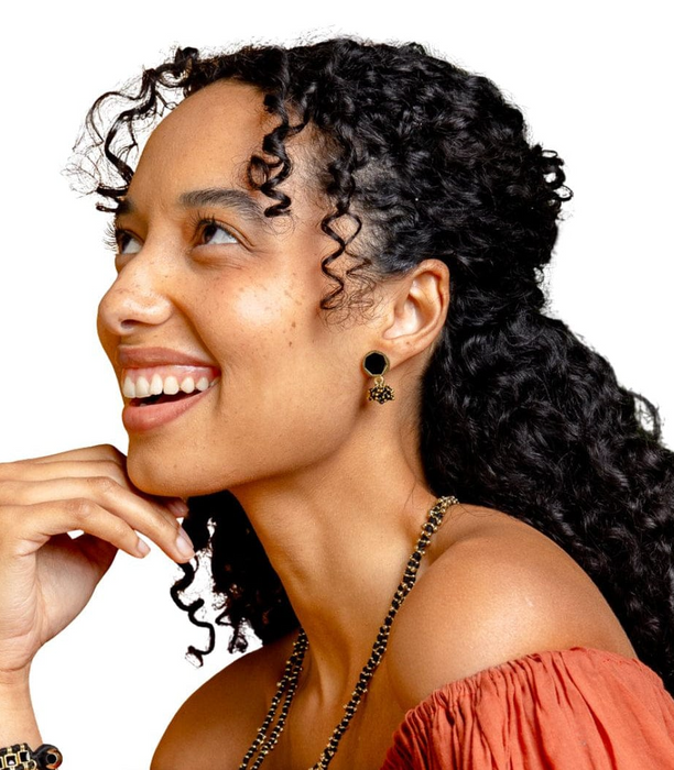 Kimberly Enamel Earring | Black