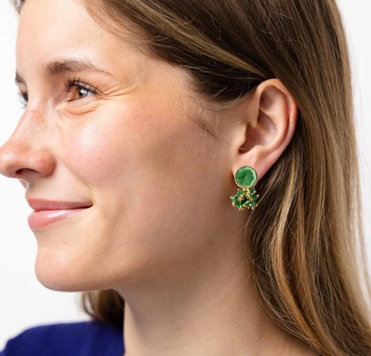 Kimberly Enamel Earring | Leaf Green